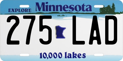 MN license plate 275LAD