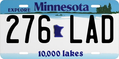 MN license plate 276LAD