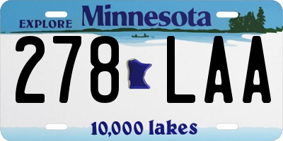 MN license plate 278LAA