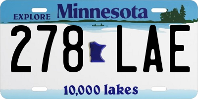 MN license plate 278LAE