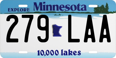 MN license plate 279LAA