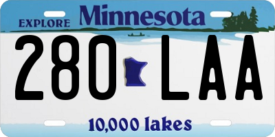 MN license plate 280LAA