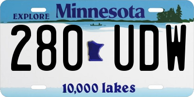 MN license plate 280UDW