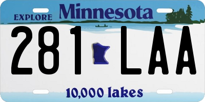 MN license plate 281LAA