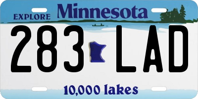 MN license plate 283LAD