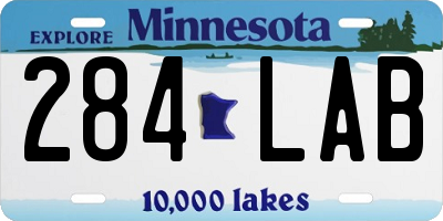 MN license plate 284LAB