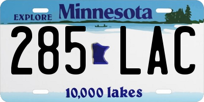 MN license plate 285LAC