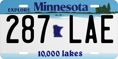 MN license plate 287LAE