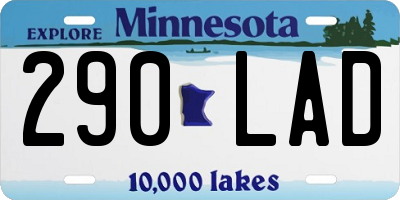MN license plate 290LAD