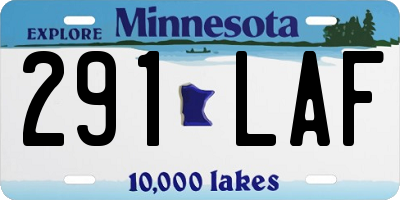 MN license plate 291LAF
