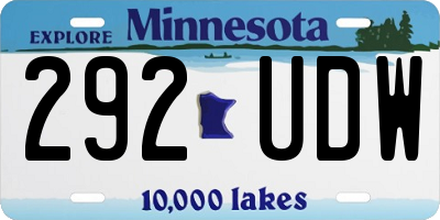 MN license plate 292UDW