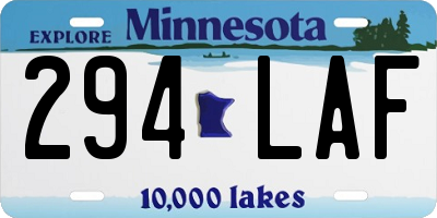MN license plate 294LAF