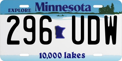 MN license plate 296UDW