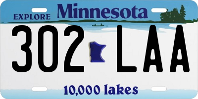 MN license plate 302LAA