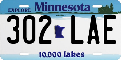 MN license plate 302LAE