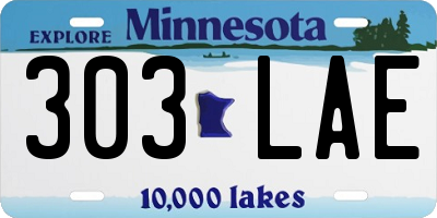 MN license plate 303LAE