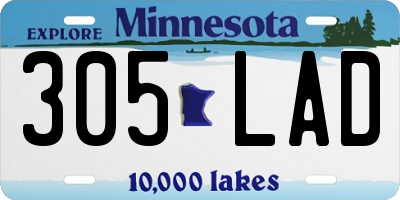 MN license plate 305LAD
