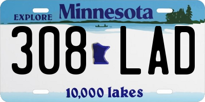 MN license plate 308LAD
