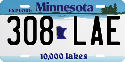 MN license plate 308LAE