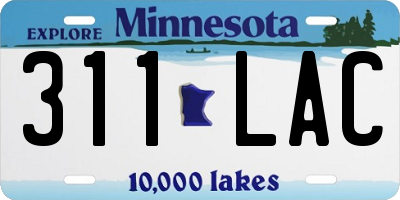 MN license plate 311LAC