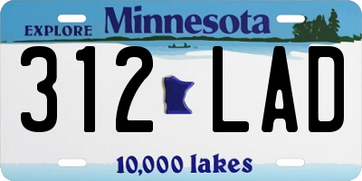 MN license plate 312LAD
