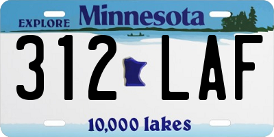 MN license plate 312LAF