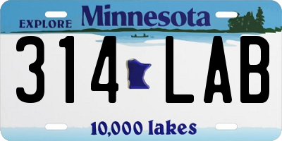 MN license plate 314LAB