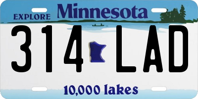 MN license plate 314LAD
