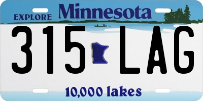 MN license plate 315LAG