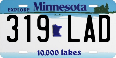 MN license plate 319LAD