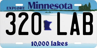 MN license plate 320LAB