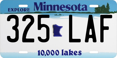 MN license plate 325LAF