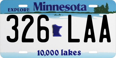 MN license plate 326LAA