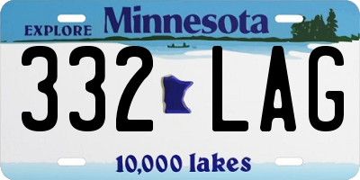 MN license plate 332LAG
