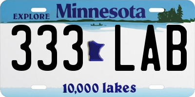 MN license plate 333LAB