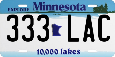 MN license plate 333LAC