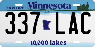 MN license plate 337LAC