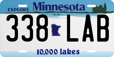 MN license plate 338LAB