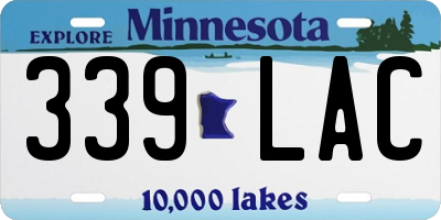MN license plate 339LAC