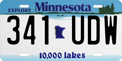MN license plate 341UDW