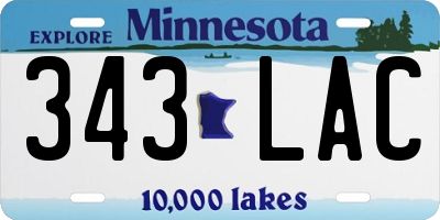 MN license plate 343LAC