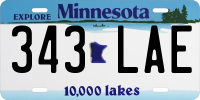 MN license plate 343LAE