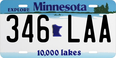 MN license plate 346LAA