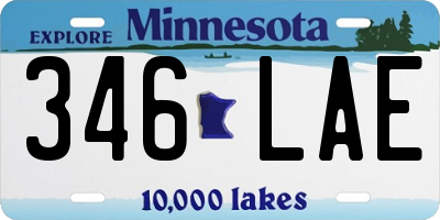 MN license plate 346LAE