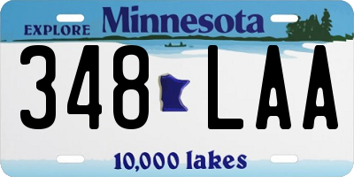 MN license plate 348LAA