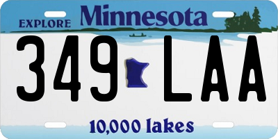 MN license plate 349LAA