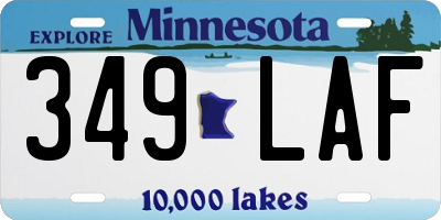 MN license plate 349LAF