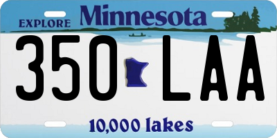 MN license plate 350LAA