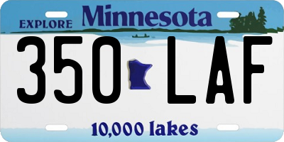 MN license plate 350LAF