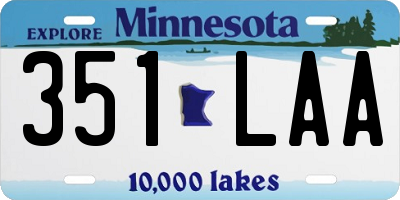 MN license plate 351LAA